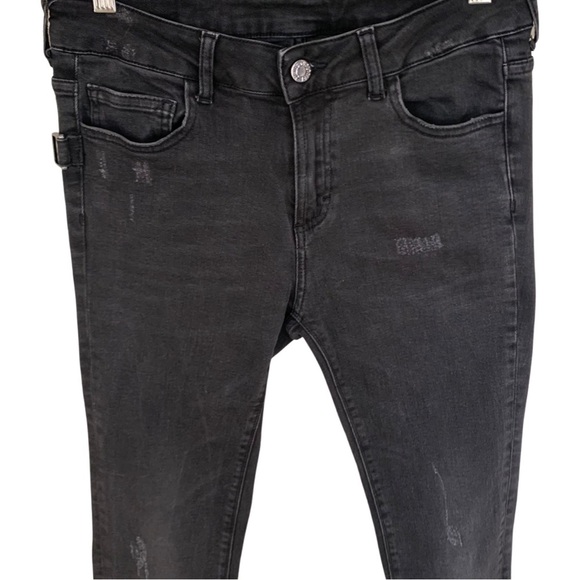 ZADIG & VOLTAIRE Eva Gris Destroy Deluxe Black Skinny Jeans Size 26 - Picture 6 of 16